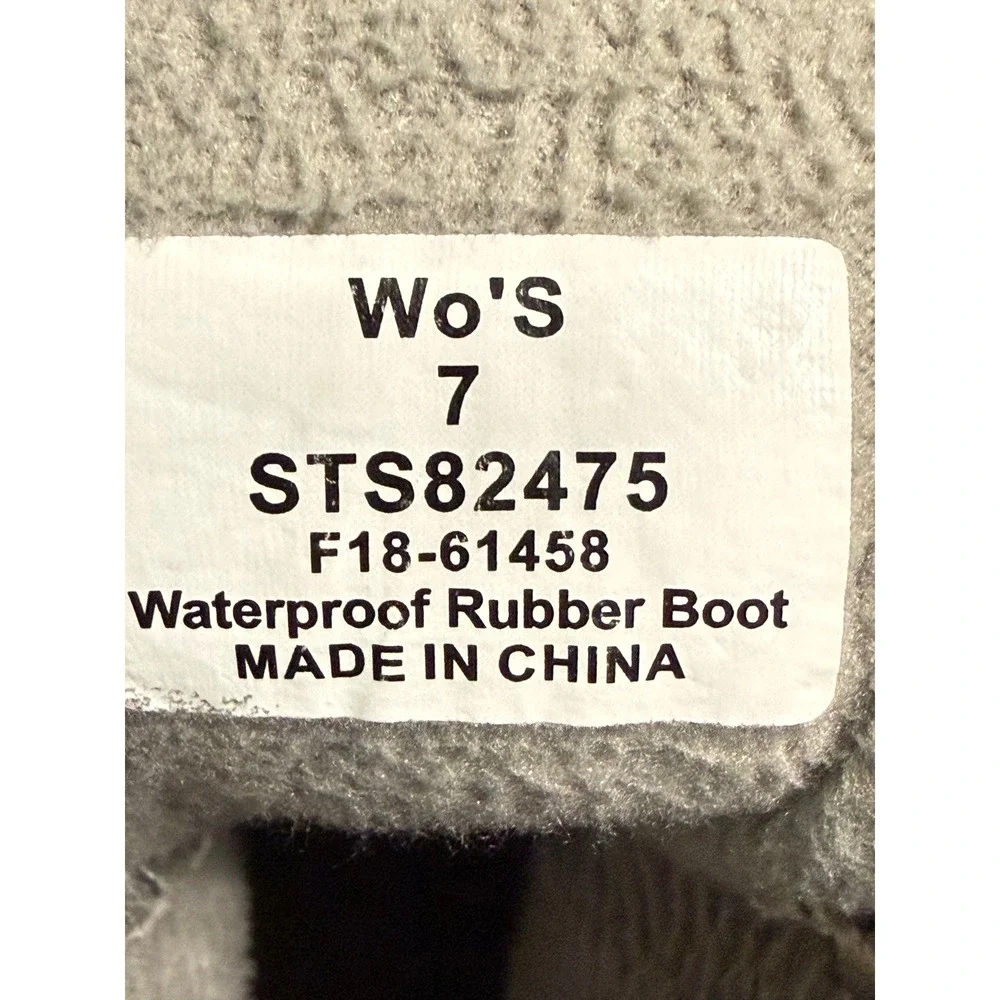 Sperry Saltwater Grey Wool Insulated Waterproof Duck Boots STS82475 Womens 7